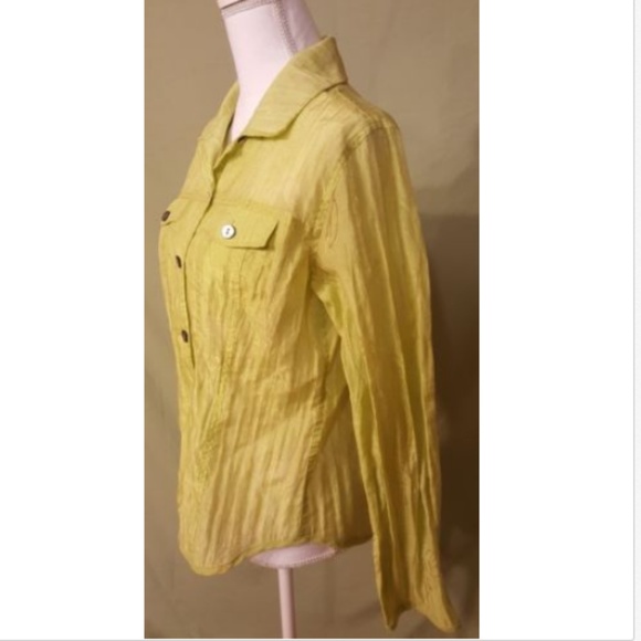 Chicos Blouse Womens Size 1 Sheer Button Down - Picture 5 of 7